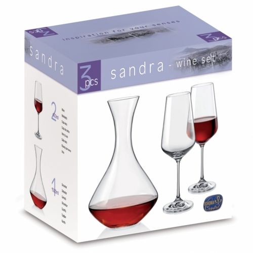 Svatební set na víno 1+2, s motivem Strom lásky, 3 ks