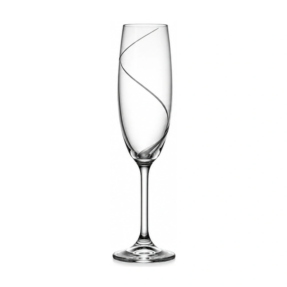Bohemia Crystal sklenice na šumivé víno 220 ml dekor ATLANTIS, 6 ks