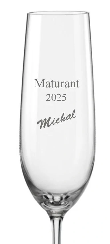 Maturitní sklenička na sekt se jménem 190ml, 1 ks