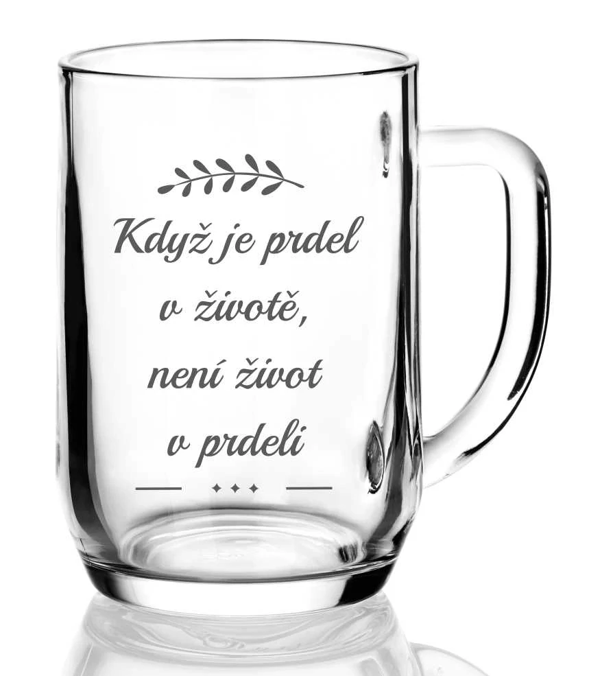 Půllitr s pískovaným motivem "ŽIVOT"