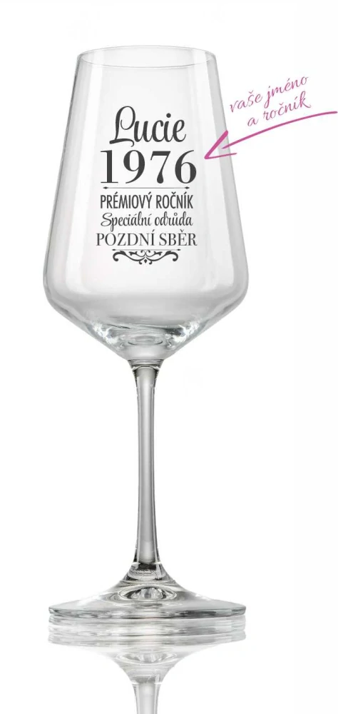 Sklenička na víno "PRÉMIOVÝ ROČNÍK", 1ks