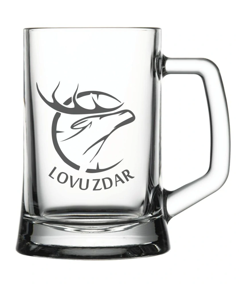 Půllitr s pískovaným motivem "LOVU ZDAR"