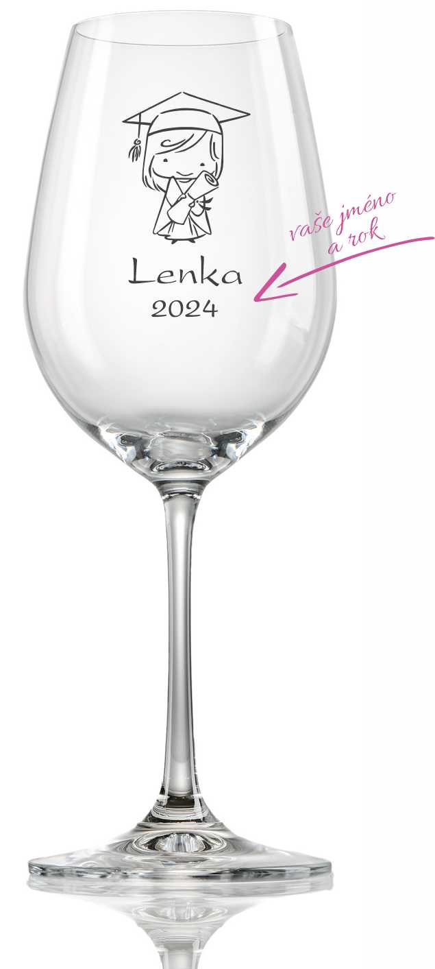 Sklenička na víno "ABSOLVENT" 350 ml, 1 ks