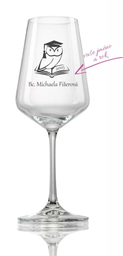 Sklenička na víno "SOVA", 1 ks
