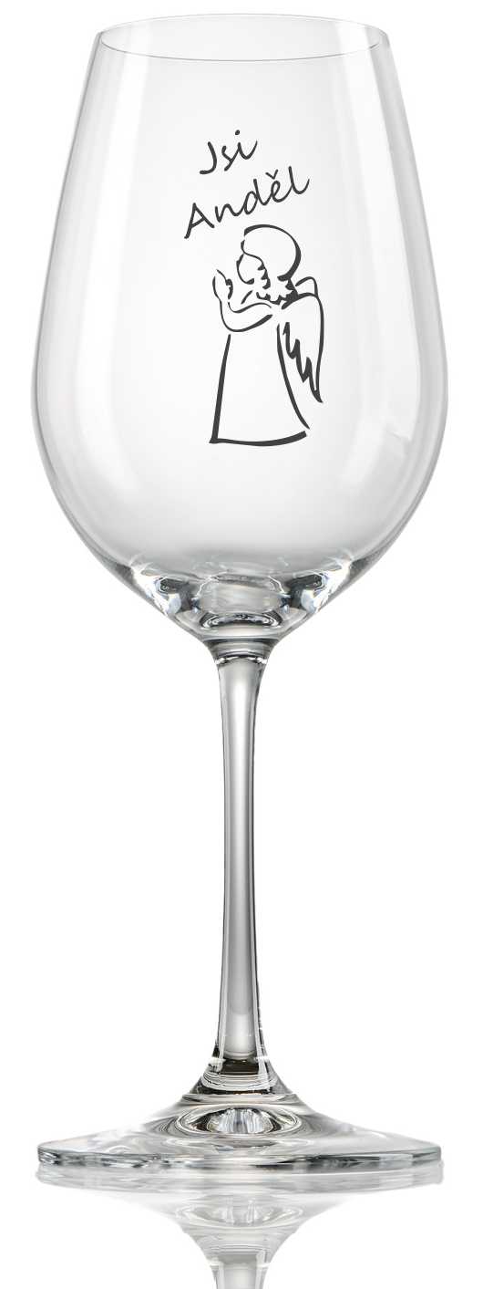Sklenička na víno "ANDĚL", 1 ks
