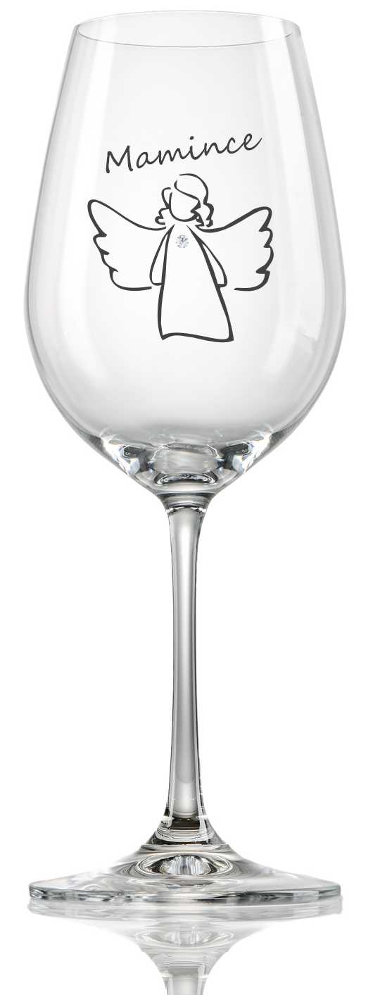 Sklenička na víno "MAMINCE", 1 ks