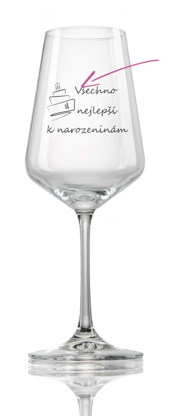 Sklenička na víno "NAROZENINY", 1 ks
