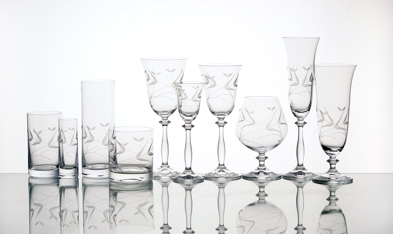 Bohemia Crystal Sklenice na vodu 300 ml dekor ELEGANCE, 6 ks