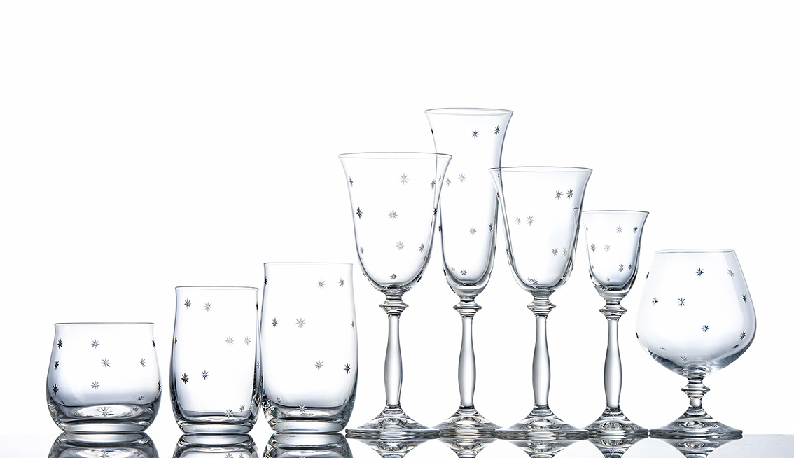 Bohemia Crystal Sklenice na koňak 400 ml dekor STARDUST, 6 ks