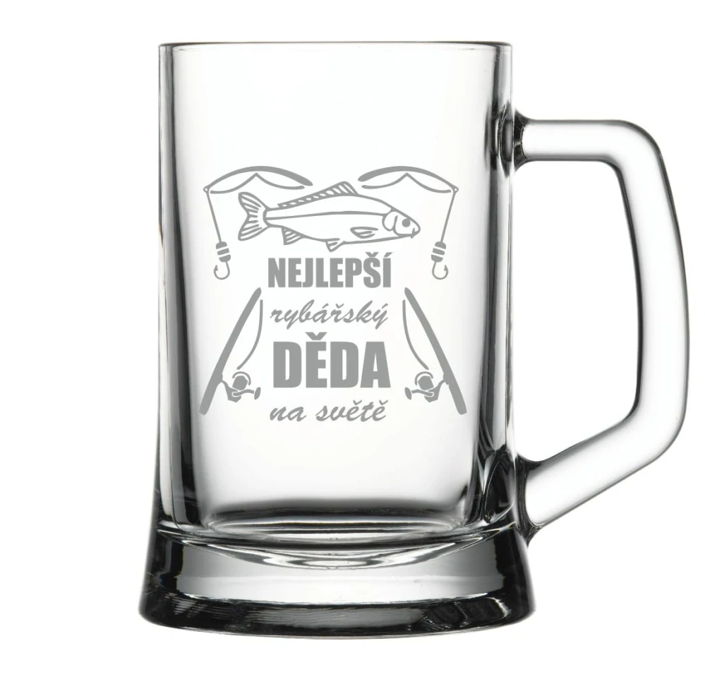 PPůllitr s pískovaným motivem "NEJLEPŠÍ DĚDA"