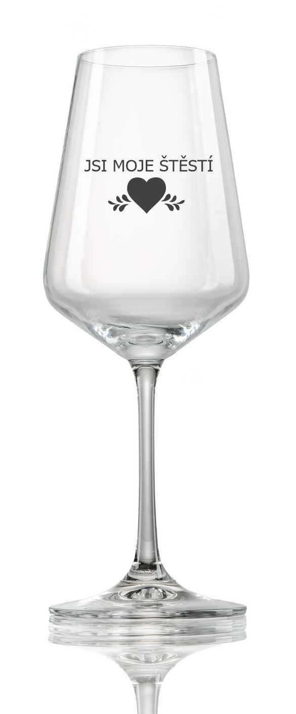 Sklenička na víno "ŠTĚSTÍ", 1ks