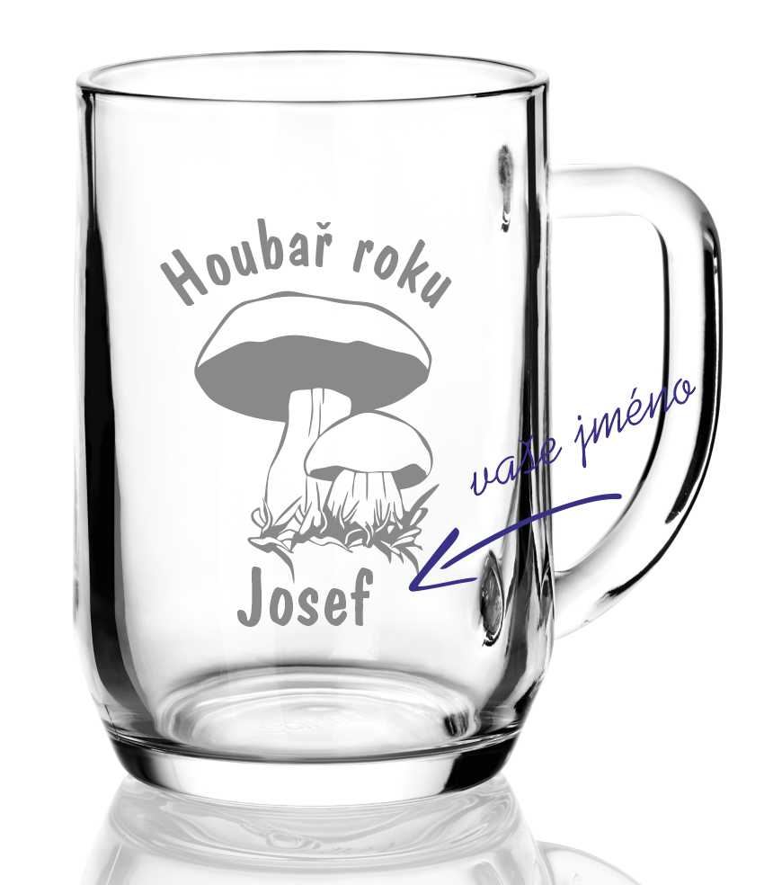 Půllitr s pískovaným motivem "HOUBAŘ ROKU"