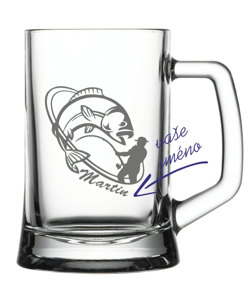 Půllitr s pískovaným motivem "RYBÁŘ"