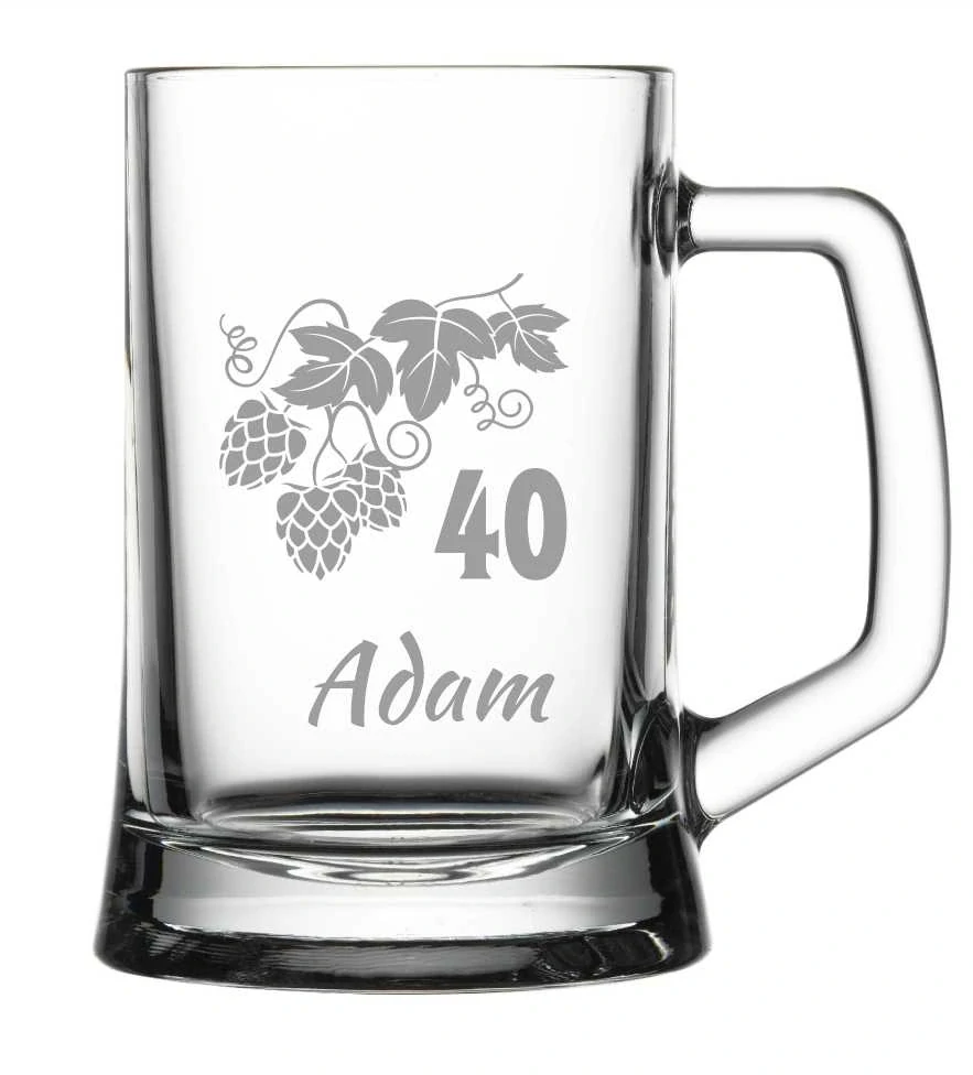 Půllitr s pískovaným motivem "CHMELOVÉ BOBULE"