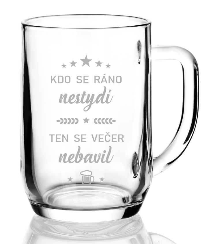 Půllitr s pískováním "VLASTORUČNĚ PSANÝ TEXT"