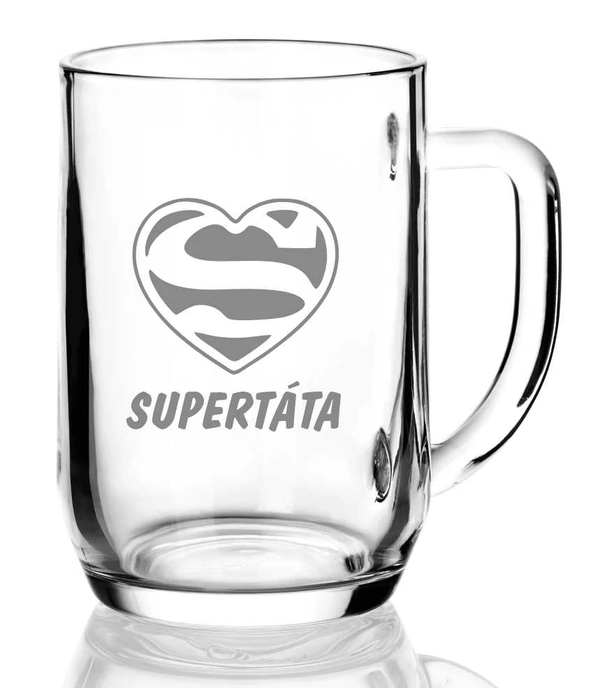 Půllitr s pískovaným motivem "SUPERTÁTA"