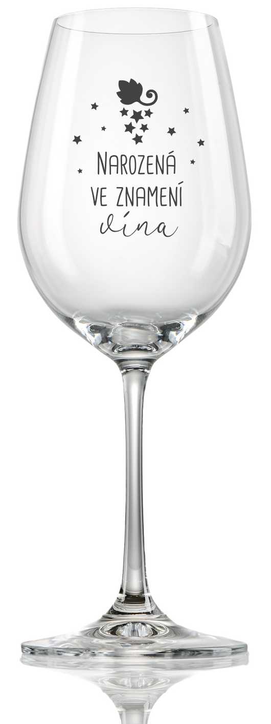 Sklenička na víno "VE ZNAMENÍ VÍNA", 1 ks