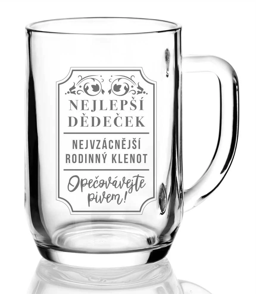 Půllitr s pískovaným motivem "NEJLEPŠÍ DĚDEČEK"