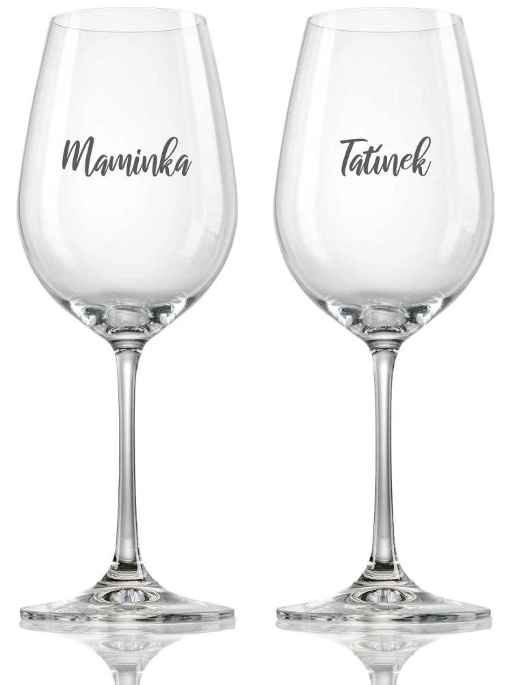 Svatební skleničky Maminka Tatínek, 2 ks