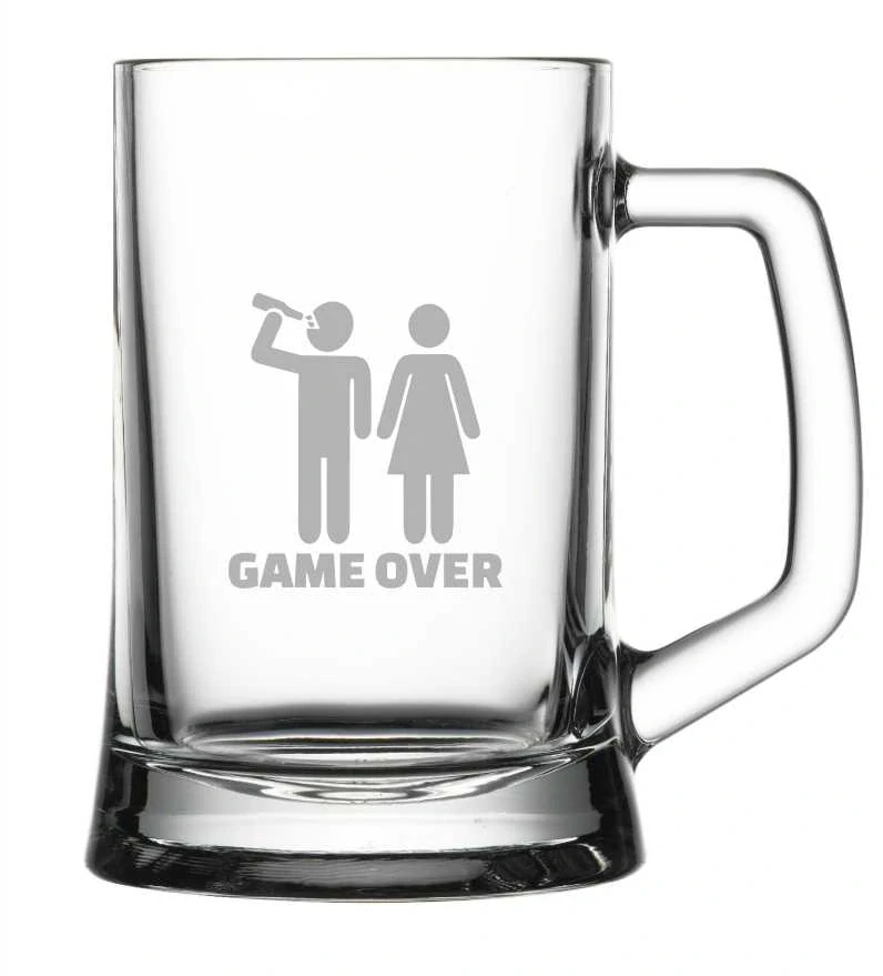Půllitr s pískovaným motivem "GAME OVER"
