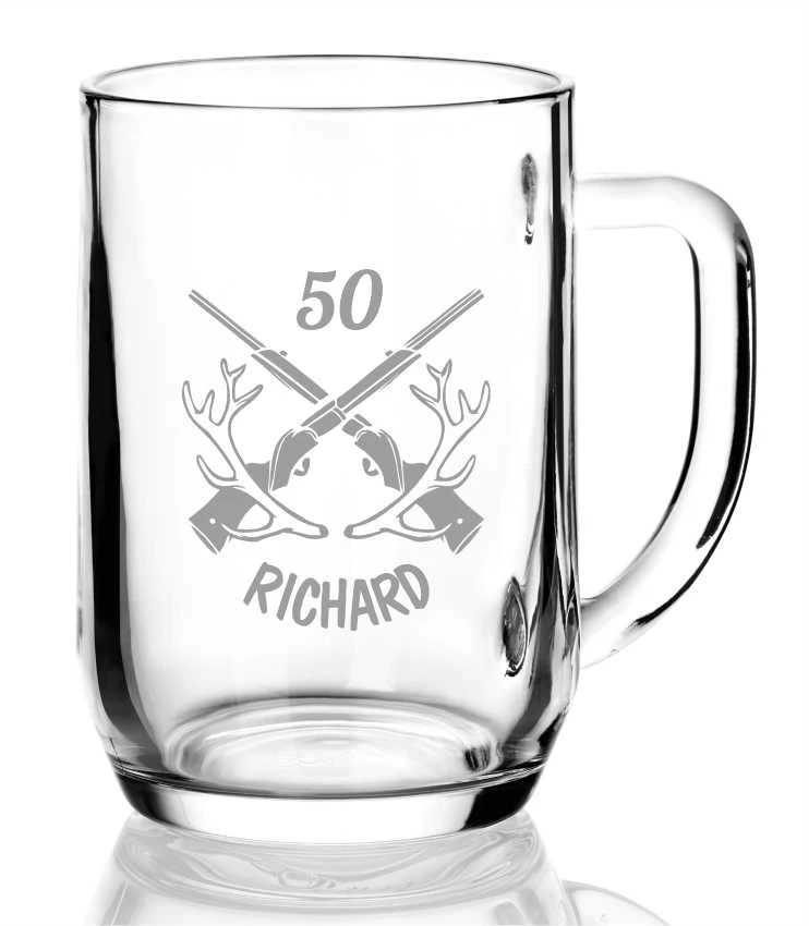 Půllitr s pískovaným motivem "MYSLIVOST"