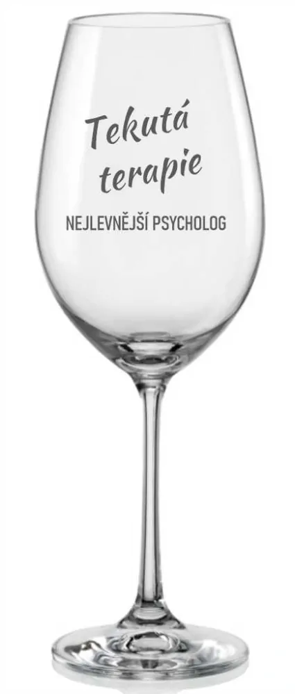 Sklenička na víno "TERAPIE PRO PANÍ UČITELKU, 1 ks