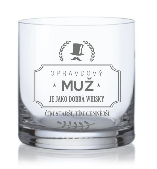 Sklenička na whisky "OPRAVDOVÝ MŮŽ, 1ks