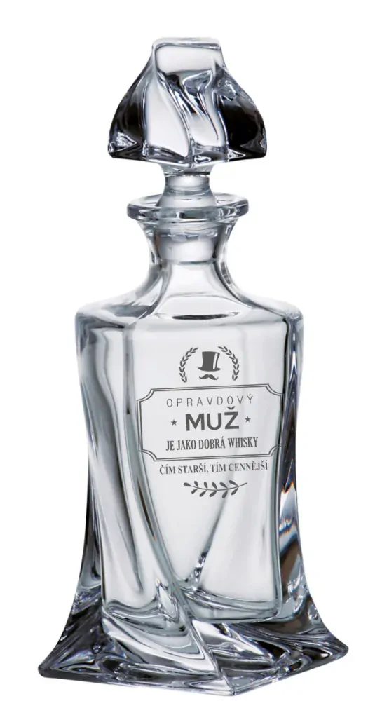 Set na whisky Quadro 1+6 "OPRAVDOVÝ MUŽ", 1ks
