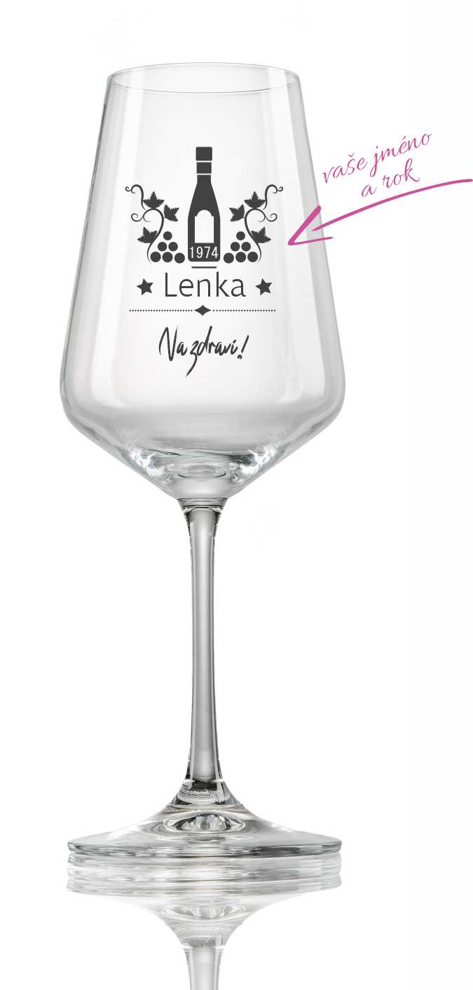 Sklenička na víno "NA ZDRAVÍ!", 1ks