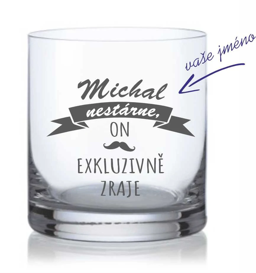 Sklenička na whisky "EXKLUZIVNĚ ZRAJE" 280 ml, 1ks