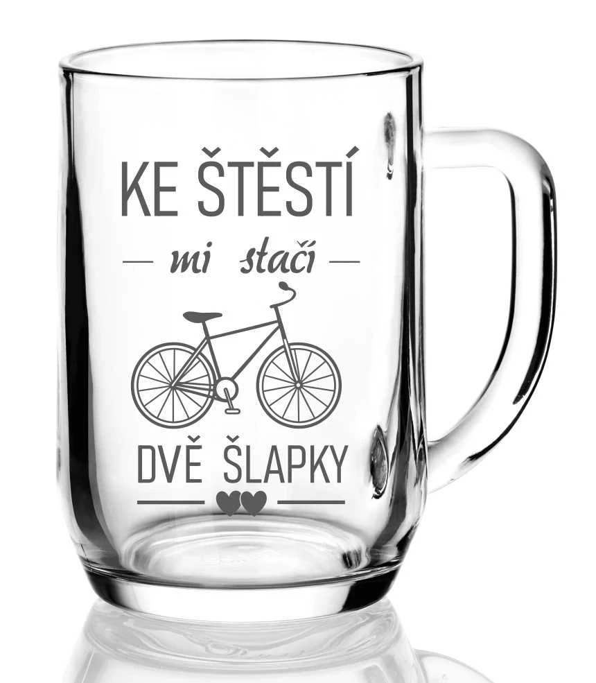 Půllitr s pískovaným motivem "KOLO"