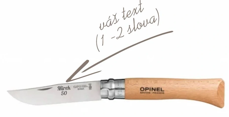 NŮŽ OPINEL s pískovanými iniciály 8,5 cm, 1ks