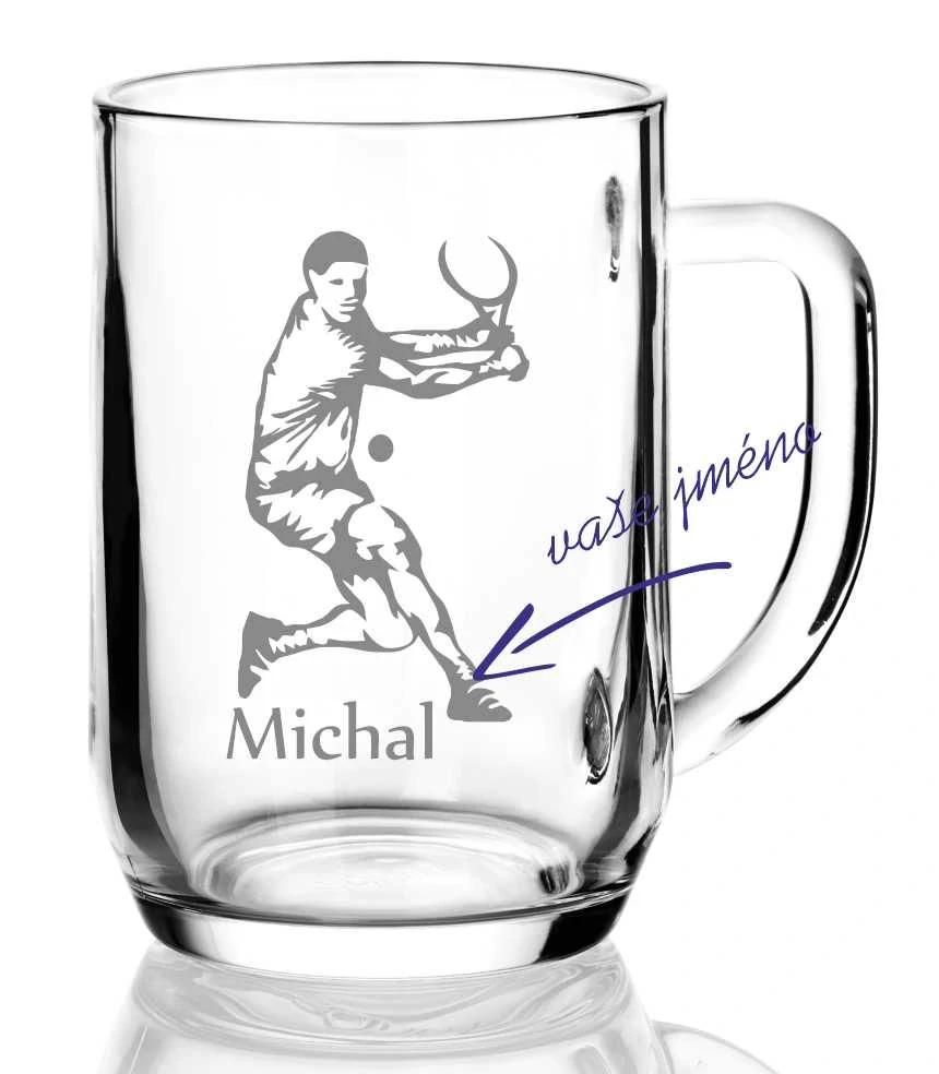 Půllitr s pískovaným motivem "TENISTA"