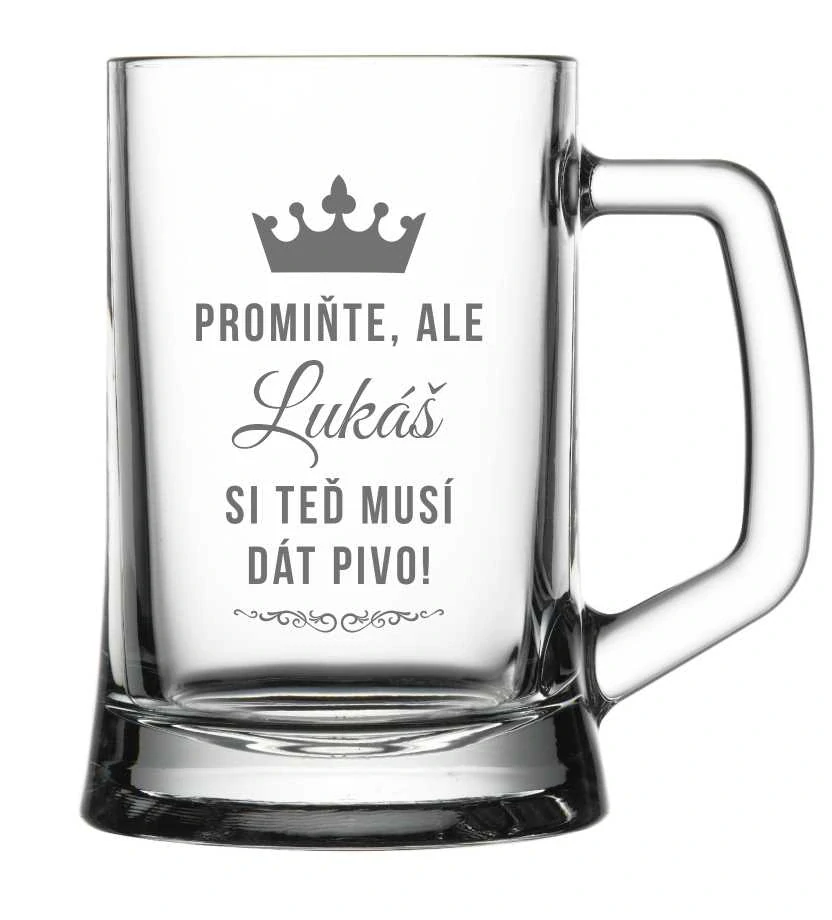 Půllitr s pískovaným motivem "DÁT SI PIVO"