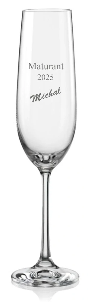 Maturitní sklenička na sekt se jménem 190ml, 1 ks