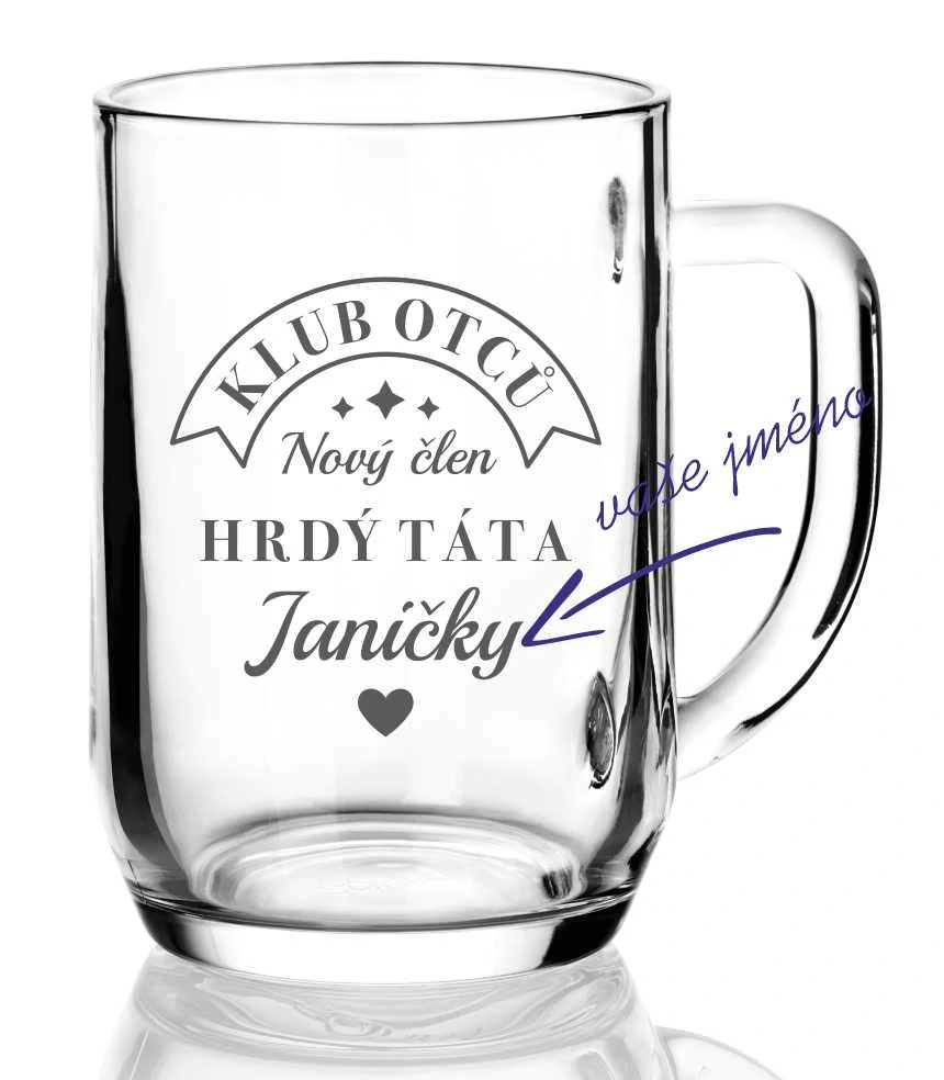 Půllitr s pískovaným motivem "KLUB OTCŮ"