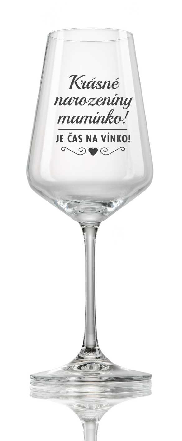 Sklenička na víno "ČAS NA VÍNKO", 1ks