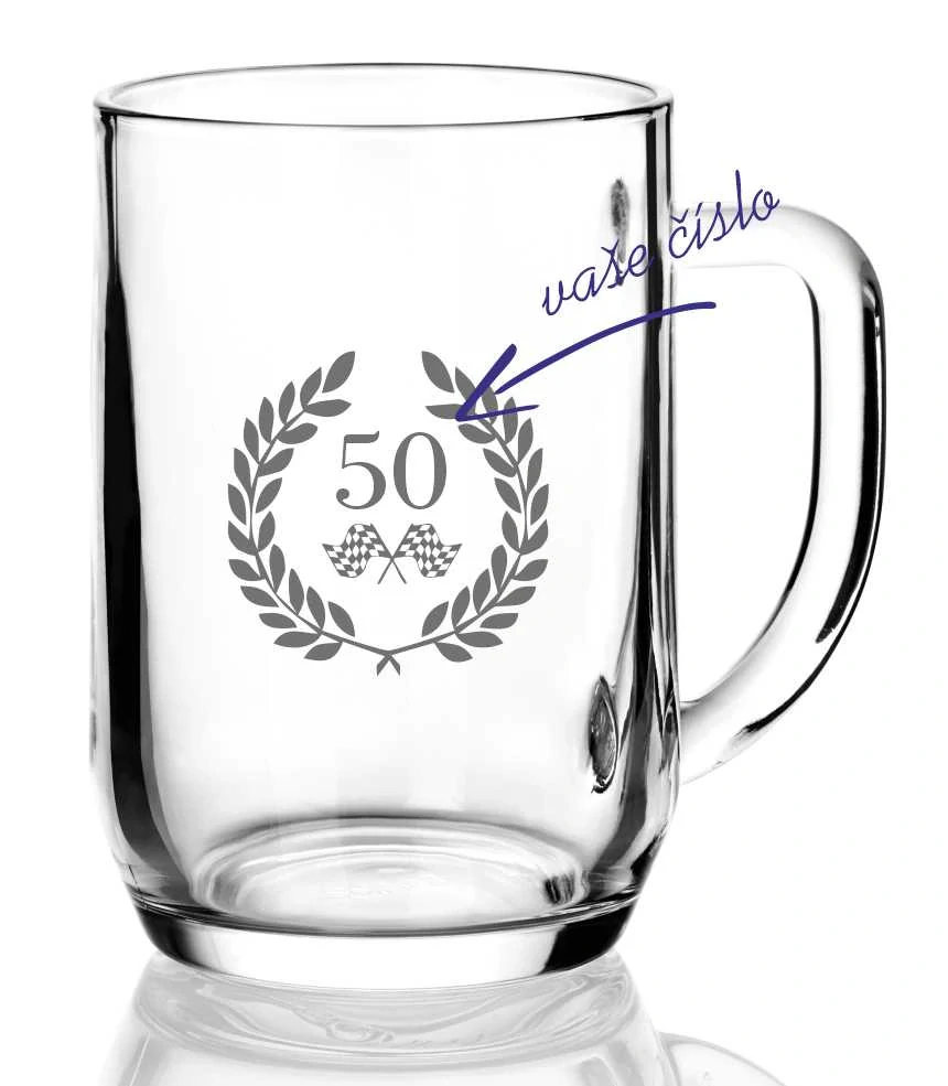 Půllitr s pískovaným motivem "VAVŘÍN"