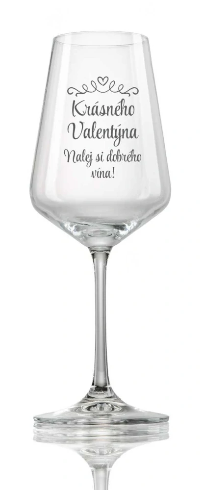 Sklenička na víno "KRÁSNÝ VALENTÝN", 1ks