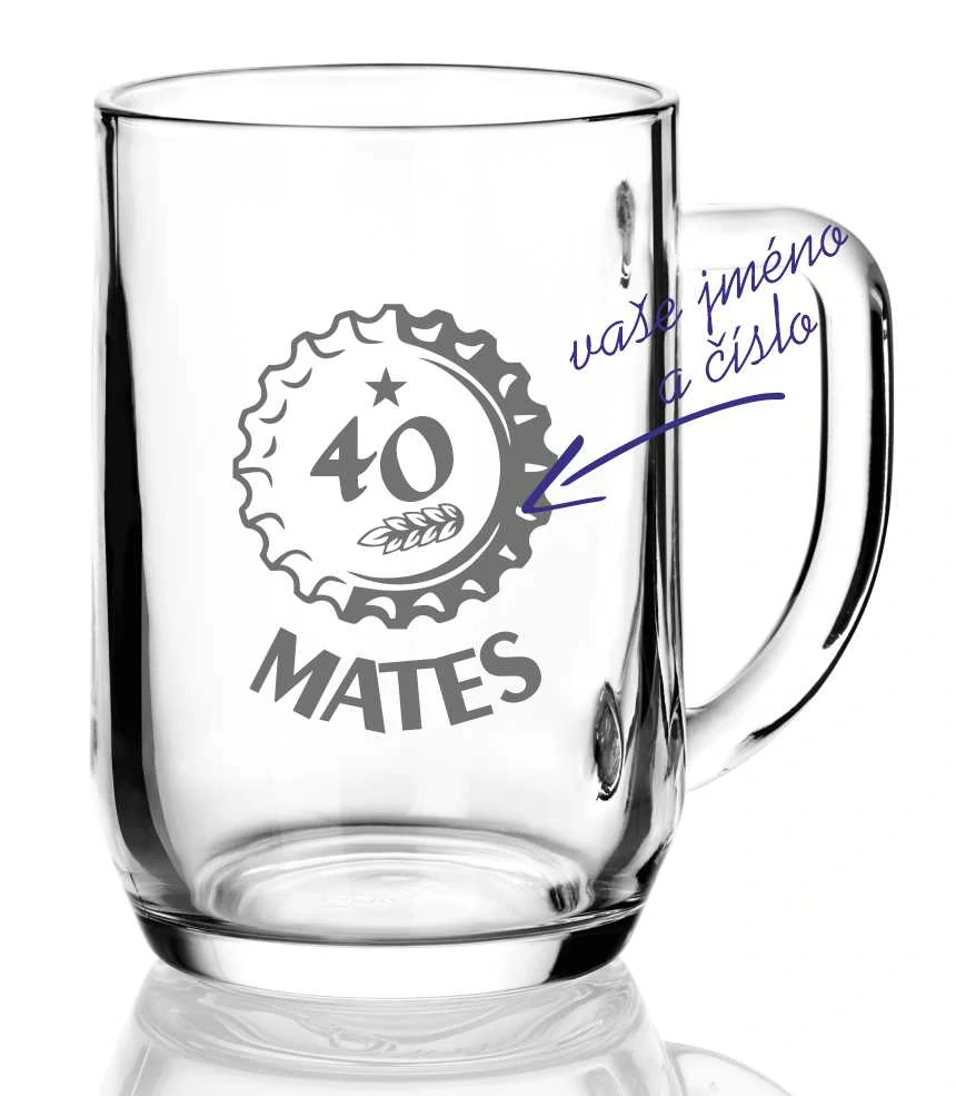 Půllitr s pískovaným motivem "VÍČKO"