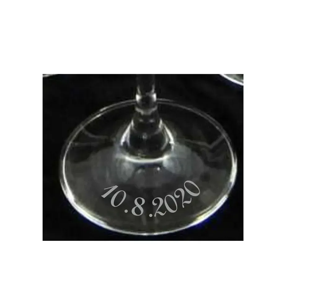 Svatební skleničky na sekt Děkuji za dceru s datem svatby na dýnku, 2 ks