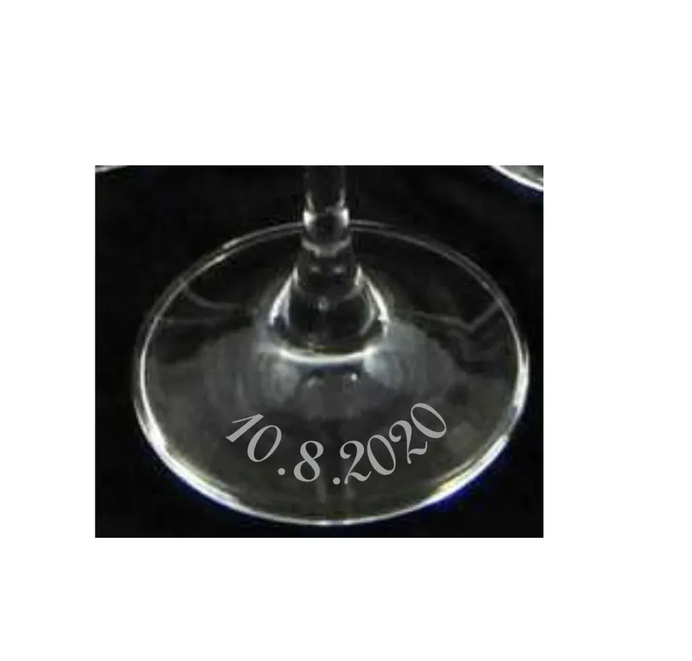 Svatební sklenička na víno Děkuji za syna s datem svatby na dýnku, 1 ks