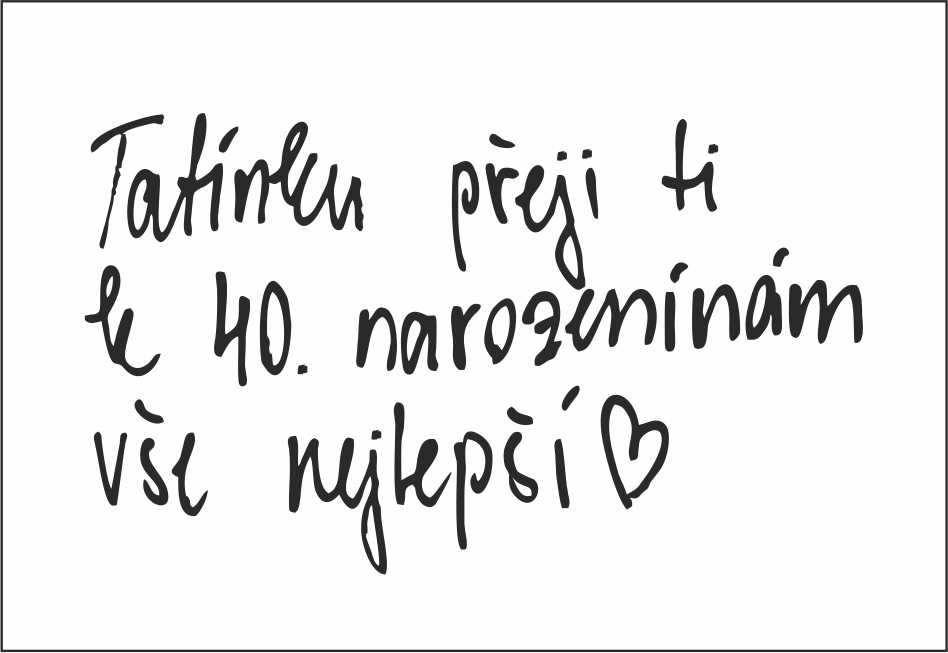 Půllitr s pískováním "VLASTORUČNĚ PSANÝ TEXT"