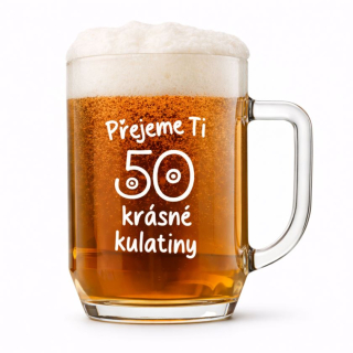 Půllitr s pískovaným motivem "KRÁSNÉ KULATINY"