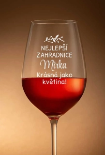 Sklenička na víno "NEJLEPŠÍ ZAHRADNICE", 1 ks