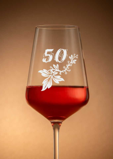 Sklenička na víno "VINNÝ LIST", 1 ks