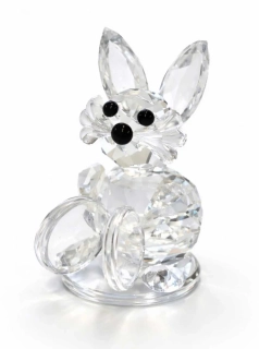 Bohemia Crystal Broušená figurka ZAJÍC-ČINELY, 1ks