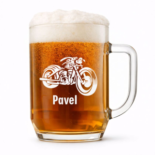 Půllitr s pískovaným motivem "CHOPPER"