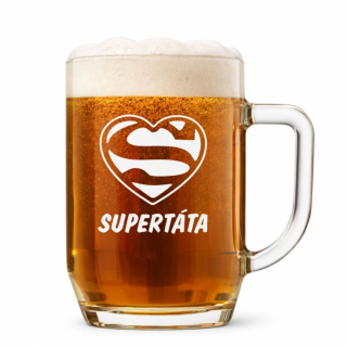 Půllitr s pískovaným motivem "SUPERTÁTA"