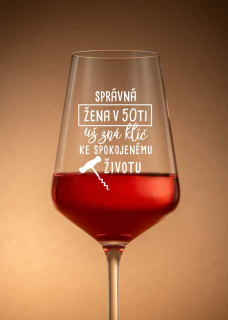Sklenička na víno "SPRÁVNÁ ŽENA", 1 ks